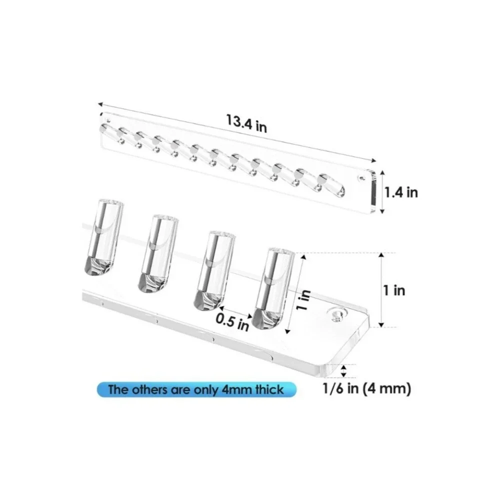 Acrylic Hanging Jewelry Rack w 12 Knobs, Necklace Holder Wall Necklace Organizer
